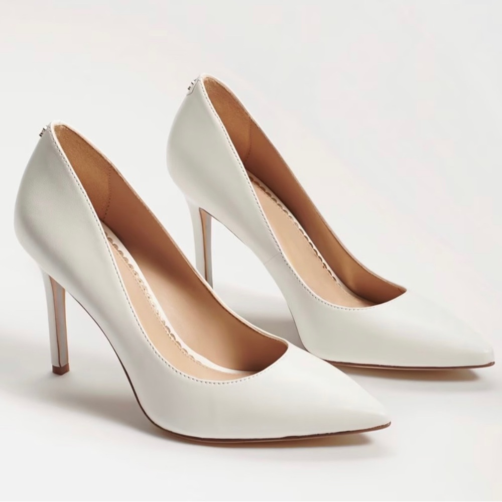 Revolve Sam Edelman Hazel Lady Boss Leather Pump White Size 8